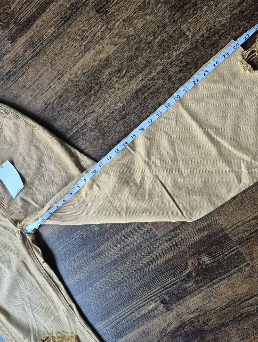 Vervet Leslie 90s Vintage Flare High Rise Tan Distressed Size 28 - Picture 6 of 9